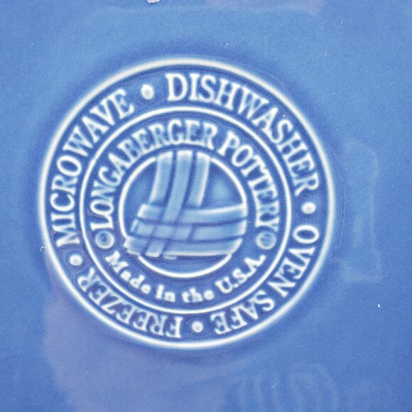 Longaberger Woven Traditions Cornflower Blue Pie Plate Baking Serving Dish - Picture 6 of 8